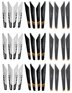 Shcong Shuang Ma 9101 SM 9101 RC helicopter accessories list spare parts main blades 9 sets (Upgrade White + Orange + Yellow)