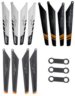 Shcong Shuang Ma 9053 SM 9053 RC helicopter accessories list spare parts main blades 3 sets (Upgrade White + Orange + Yellow) + 3*connect buckle