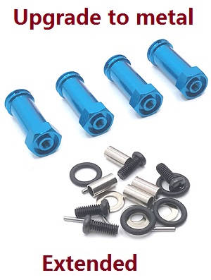 Shcong Wltoys 104001 RC Car accessories list spare parts 30mm extension 12mm hexagonal hub drive adapter combination coupler (Metal) Blue