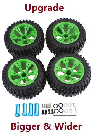 Shcong Wltoys 104001 RC Car accessories list spare parts upgrade tires set Green - Click Image to Close
