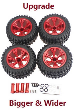 Shcong Wltoys 104001 RC Car accessories list spare parts upgrade tires set Red