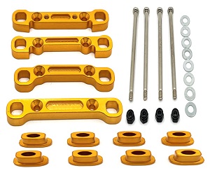 Wltoys XK 104002 swing arm reinforcement and shaft cap and fixed screws nuts kit Gold