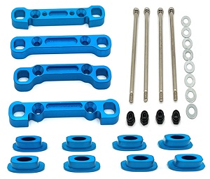 Wltoys XK 104002 swing arm reinforcement and shaft cap and fixed screws nuts kit Blue