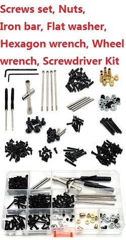 Wltoys XK 104001 Screws set, Nuts, Iron bar, Flat washer, Hexagon wrench, Wheel wrench, Screwdriver Kit