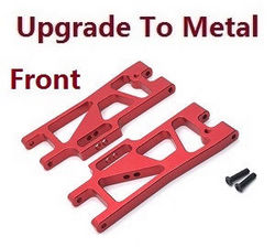 Shcong Wltoys XK 104009 RC Car accessories list spare parts front lower arm upgrade to metal (Red)
