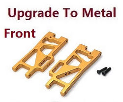 Shcong Wltoys XK 104009 RC Car accessories list spare parts front lower arm upgrade to metal (Gold) - Click Image to Close