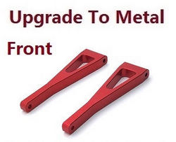 Shcong Wltoys XK 104009 RC Car accessories list spare parts bigfoot front upper swing arm upgrade to metal (Red) - Click Image to Close