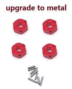 Shcong Wltoys XK 104009 RC Car accessories list spare parts hexagon adapter upgrade to metal (Red)