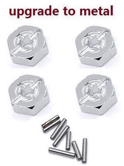 Shcong Wltoys XK 104009 RC Car accessories list spare parts hexagon adapter upgrade to metal (Silver) - Click Image to Close