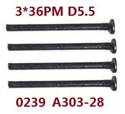 Shcong Wltoys XK 104009 RC Car accessories list spare parts screws set 3*36 PM D5.5 A303-28 - Click Image to Close
