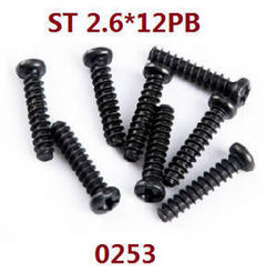 Shcong Wltoys XK 104009 RC Car accessories list spare parts screws set ST2.6*12PB 0253 - Click Image to Close