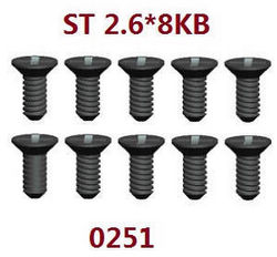 Shcong Wltoys XK 104009 RC Car accessories list spare parts screws set ST2.6*8KB 0251 - Click Image to Close