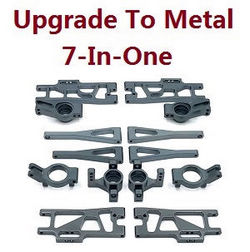 Shcong Wltoys XK 104009 RC Car accessories list spare parts 7-In-one upgrade to metal parts kit (Titanium color)