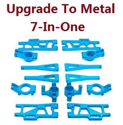 Shcong Wltoys XK 104009 RC Car accessories list spare parts 7-In-one upgrade to metal parts kit (Blue)
