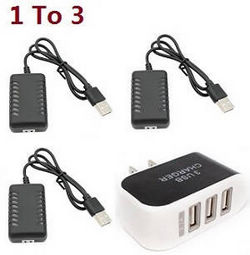 Shcong Wltoys XK 104009 RC Car accessories list spare parts 1 to 3 charger adapter with 3*USB wire set