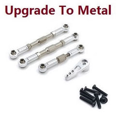 Shcong Wltoys XK 104009 RC Car accessories list spare parts connect rod set and servo arm upgrade to metal (Silver)