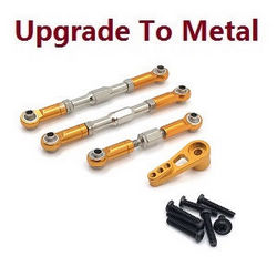 Shcong Wltoys XK 104009 RC Car accessories list spare parts connect rod set and servo arm upgrade to metal (Gold)