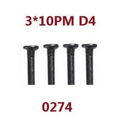 Wltoys XK 104019 screws set 3*10PM D4 0274