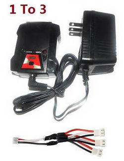 Wltoys XK 104019 balance charger box + charger + 1 to 3 charger wire