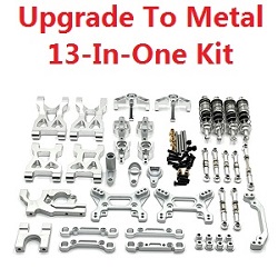 Wltoys 104072 XK XKS WL 104072 upgrade to metal parts 13-In-One kit Silver - Click Image to Close