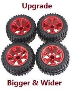 Shcong Wltoys 10428-A2 RC Car accessories list spare parts upgrade tires 4pcs (Red)