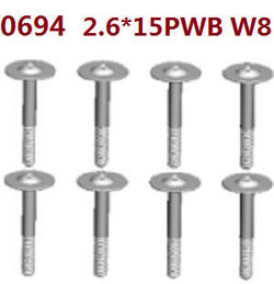 Shcong Wltoys 10428-D 10428-E RC Car accessories list spare parts screws 8pcs 2.6*15PWB w8