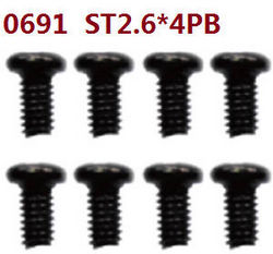 Shcong Wltoys 10428-D 10428-E RC Car accessories list spare parts screws 8pcs 0691 st2.6*4pb
