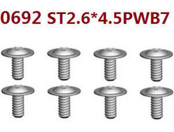 Shcong Wltoys 10428-D 10428-E RC Car accessories list spare parts screws 8pcs 0692 st2.6*4.5pwb7