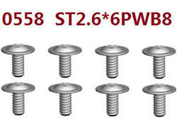 Shcong Wltoys 10428-D 10428-E RC Car accessories list spare parts screws 8pcs 0558 st2.6*6pwb8