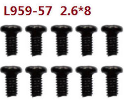 Shcong Wltoys 10428-D 10428-E RC Car accessories list spare parts screws 10pcs L959-57 2.6*8