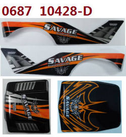 Shcong Wltoys 10428-D 10428-E RC Car accessories list spare parts car shell group 0687 10428-D (Orange-Black)