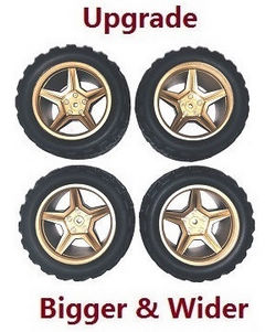 Shcong Wltoys 10428-D 10428-E RC Car accessories list spare parts upgrade tires 4pcs (Gold)