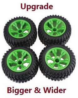 Shcong Wltoys 10428-D 10428-E RC Car accessories list spare parts upgrade tires 4pcs (Green)