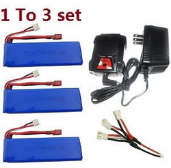 Shcong Wltoys 10428-A RC Car accessories list spare parts 1 to 3 charger set + 3*7.4V 2200mAh battery set