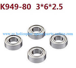 Shcong Wltoys K949 RC Car accessories list spare parts rolling bearing K949-80 3*6*2.5 4pcs