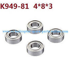 Shcong Wltoys K949 RC Car accessories list spare parts rolling bearing K949-81 4*8*3 4pcs