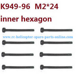 Shcong Wltoys 10428-A2 RC Car accessories list spare parts inner hexagon head screw cup M2*24 K949-96 8pcs