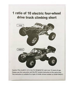 Shcong Wltoys 10428-C RC Car accessories list spare parts English manual book