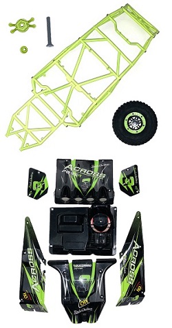 Shcong Wltoys 10428-2 RC Car accessories list spare parts total car shell and frame group Green