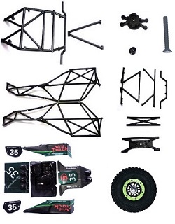 Shcong Wltoys 10428-2 RC Car accessories list spare parts total car shell and frame group Black
