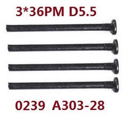 Shcong Wltoys 12401 12402 12402-A 12403 12404 RC Car accessories list spare parts screws 3*36PM A303-28 - Click Image to Close