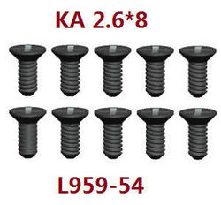 Shcong Wltoys 12401 12402 12402-A 12403 12404 RC Car accessories list spare parts screws KA 2.6*8 L959-54 - Click Image to Close