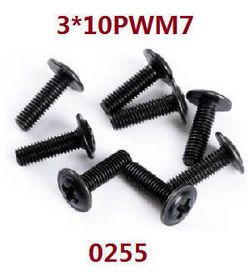 Shcong Wltoys 12401 12402 12402-A 12403 12404 RC Car accessories list spare parts screws 3*10PWM 0255 - Click Image to Close