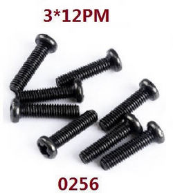 Shcong Wltoys 12401 12402 12402-A 12403 12404 RC Car accessories list spare parts screws 3*12 PM 0256 - Click Image to Close