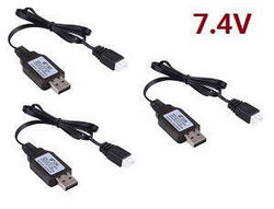 Shcong Wltoys 12401 12402 12402-A 12403 12404 RC Car accessories list spare parts USB charger wire 7.4V 3pcs