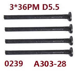 Shcong Wltoys 12401 12402 12402-A 12403 12404 RC Car accessories list spare parts screws 3*36PM 0239 A303-28 - Click Image to Close