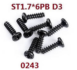 Shcong Wltoys 12401 12402 12402-A 12403 12404 RC Car accessories list spare parts screws ST1.7*6PB 0243 - Click Image to Close