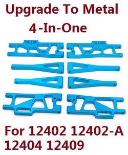 Shcong Wltoys 12401 12402 12402-A 12403 12404 RC Car accessories list spare parts upgrade to metal 4-In-One group (metal Blue color)
