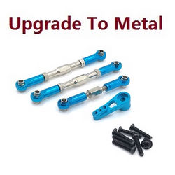 Shcong Wltoys 12401 12402 12402-A 12403 12404 RC Car accessories list spare parts upgrade to metal connect rod and servo arm (metal Blue color) - Click Image to Close