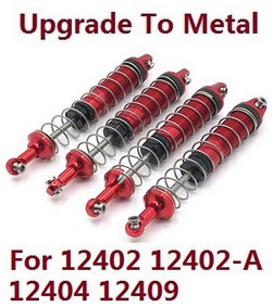 Shcong Wltoys 12401 12402 12402-A 12403 12404 RC Car accessories list spare parts upgrade to metal shock absorber assembly (metal Red color)